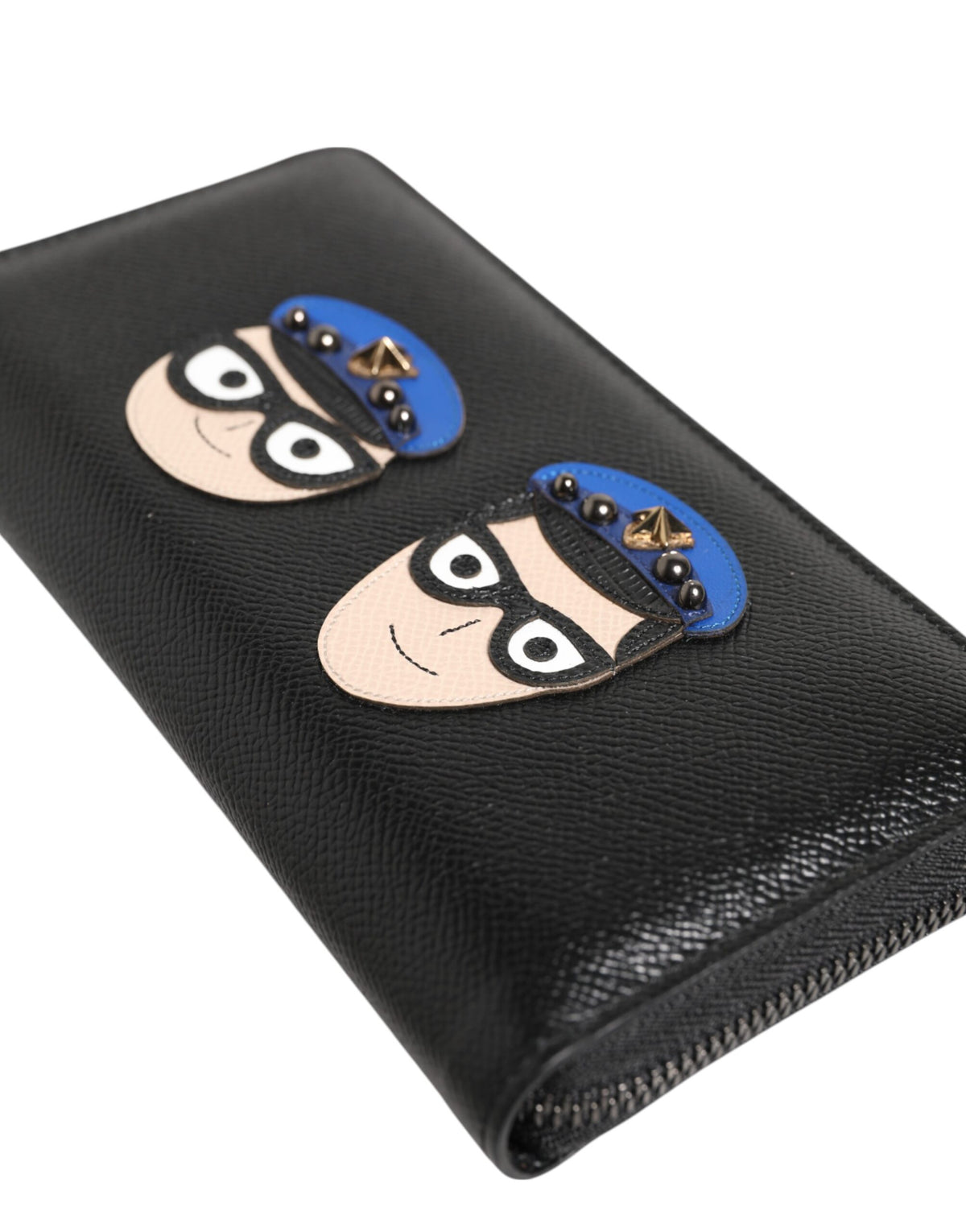Dolce & Gabbana Zwart Leren #DGFAMILY Lange Portemonnee met Rits voor Heren