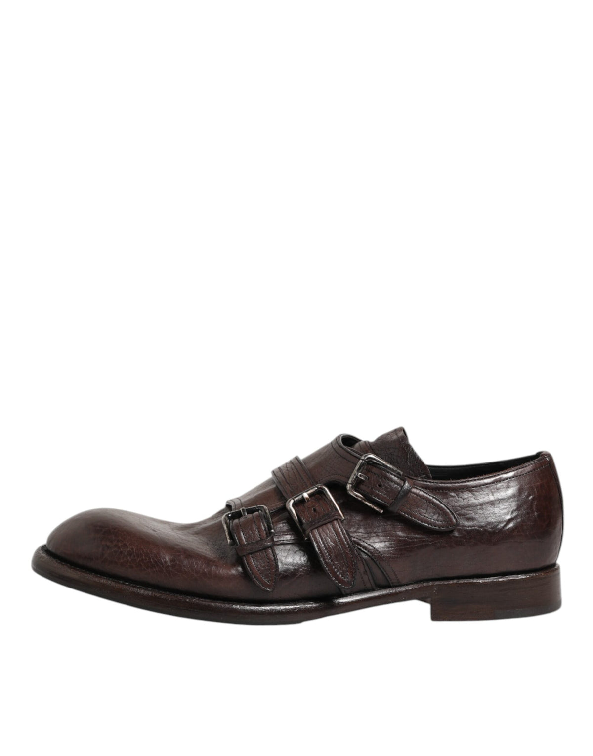 Dolce & Gabbana Bruine Leren Formal Derby Schoenen met Monksluiting