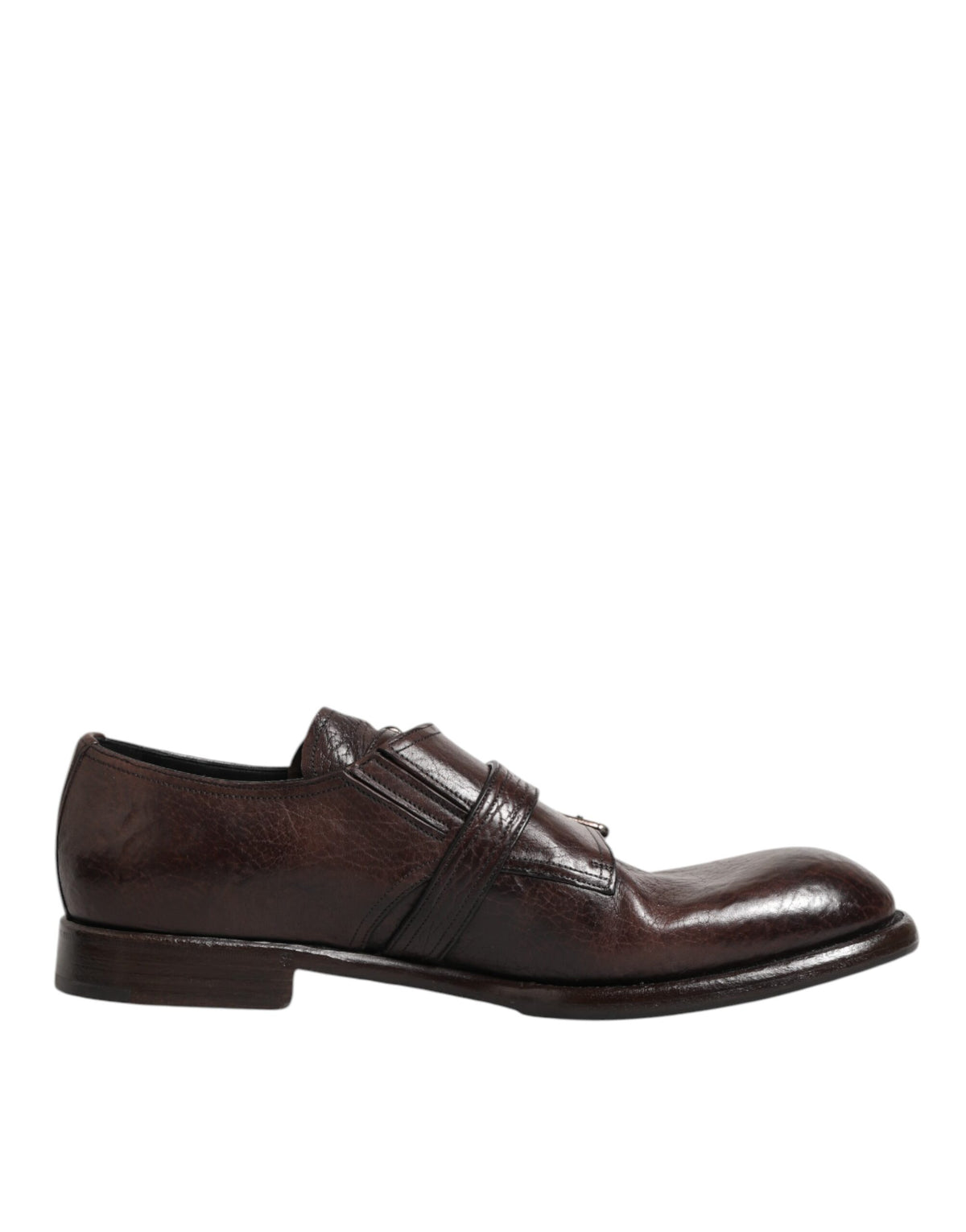Dolce & Gabbana Bruine Leren Formal Derby Schoenen met Monksluiting