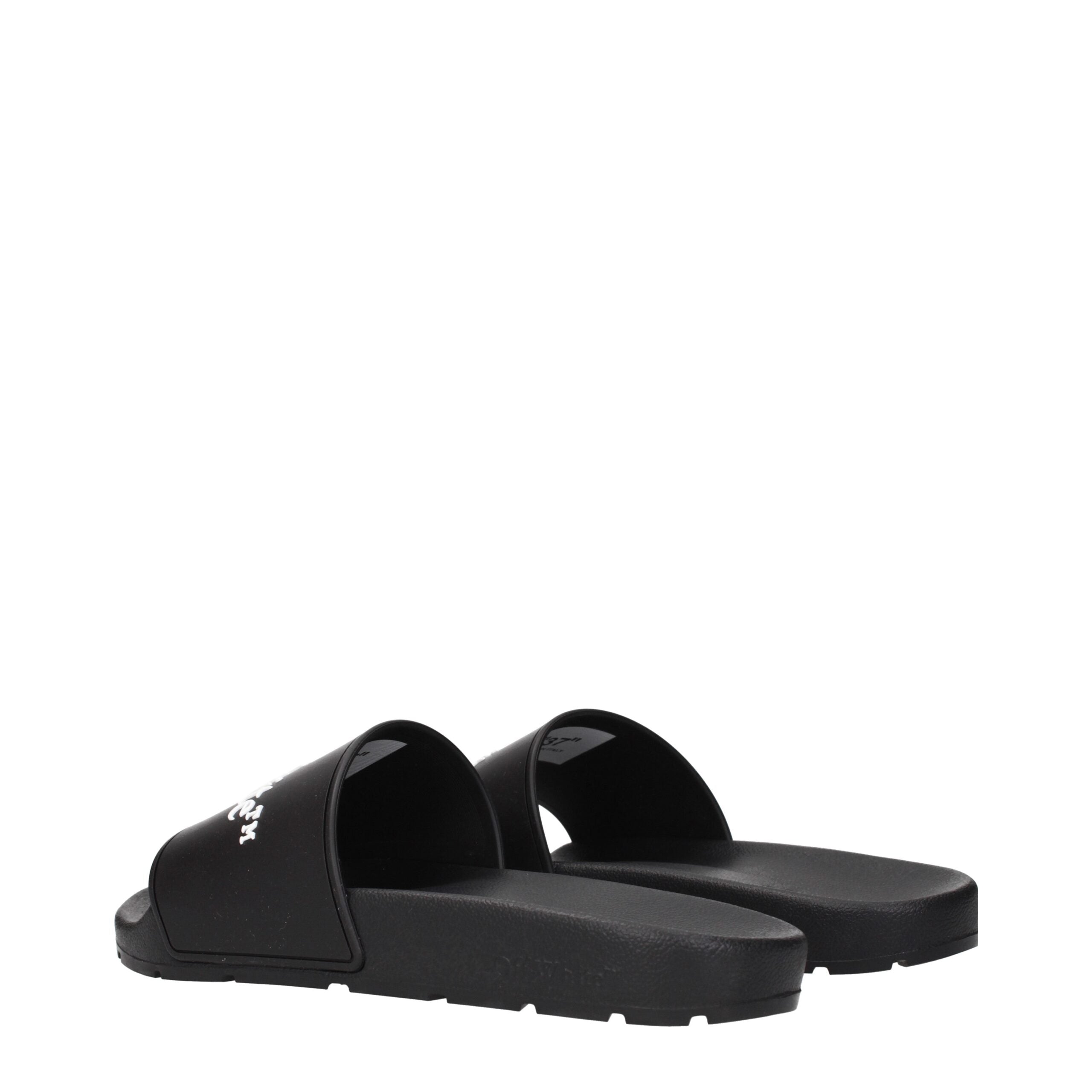 Off-White Zwarte Katoenen Pantoffels