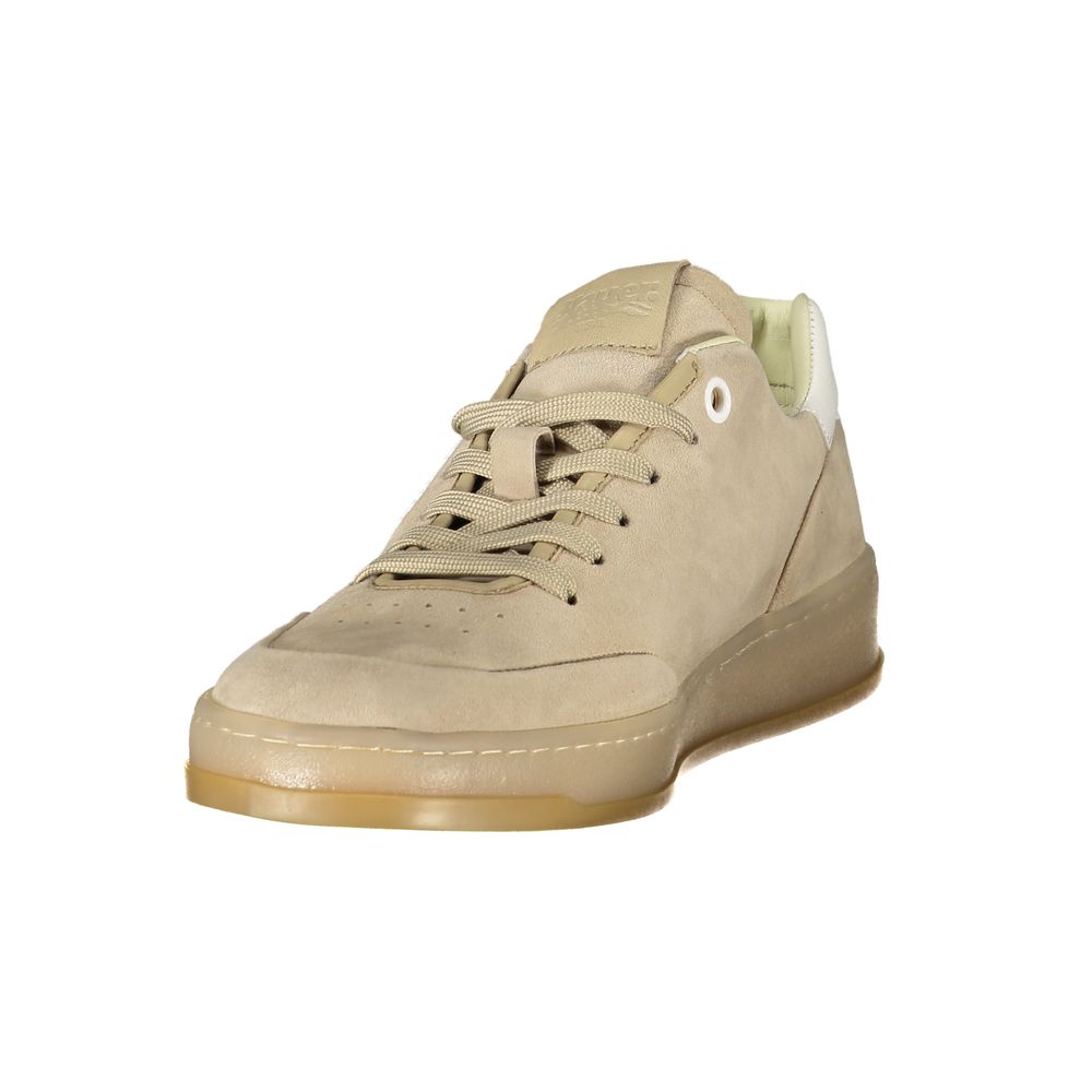 Blauer Beige Leren Herensneaker