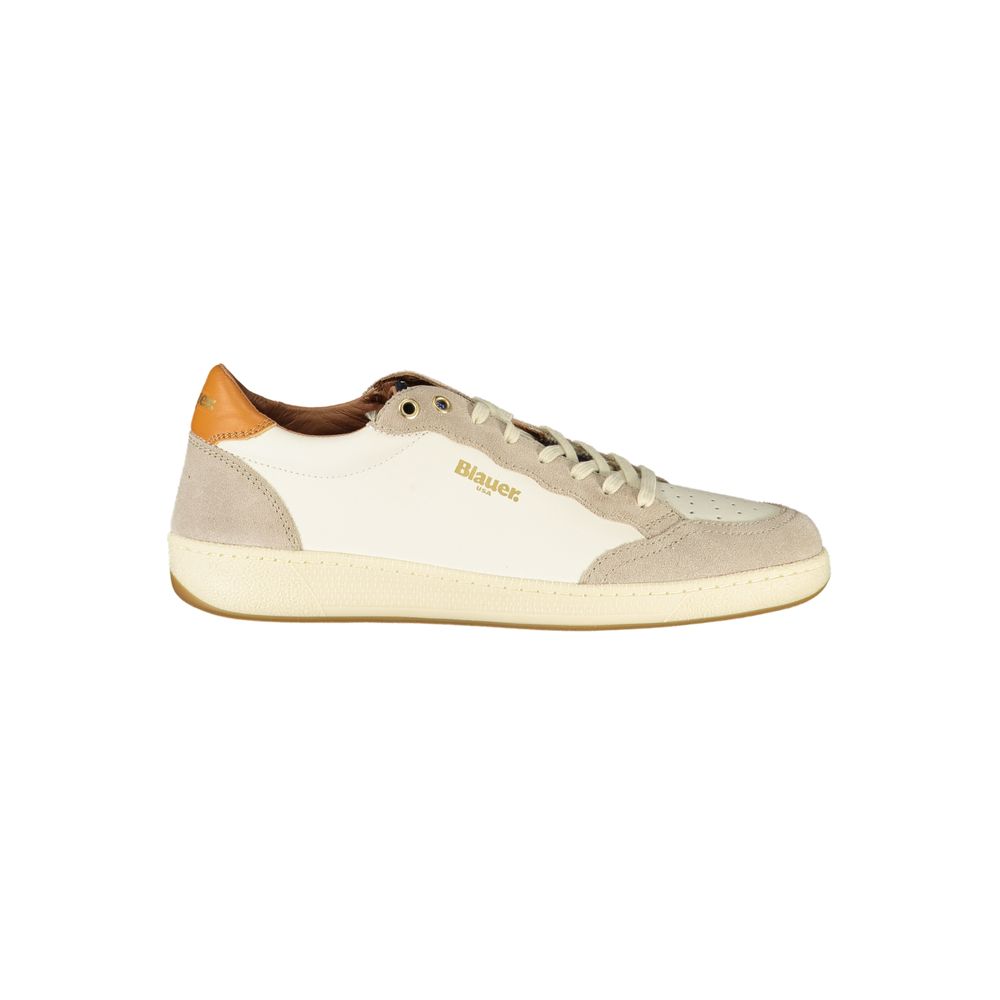 Blauer White Leather Men's Sneaker