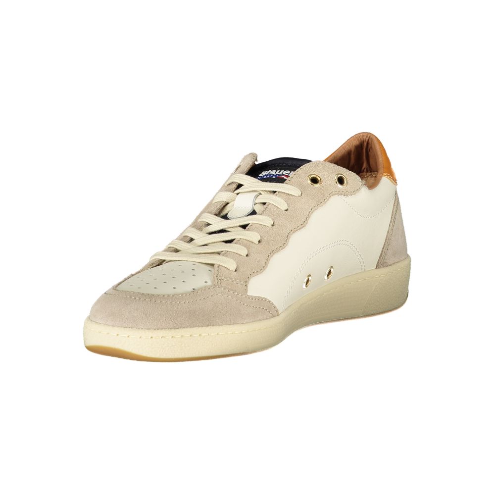 Blauer White Leather Men's Sneaker