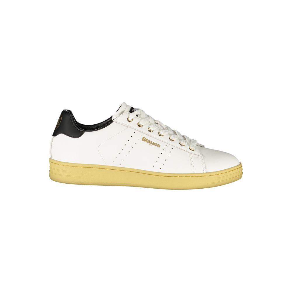 Blauer White Polyurethane Men's Sneaker