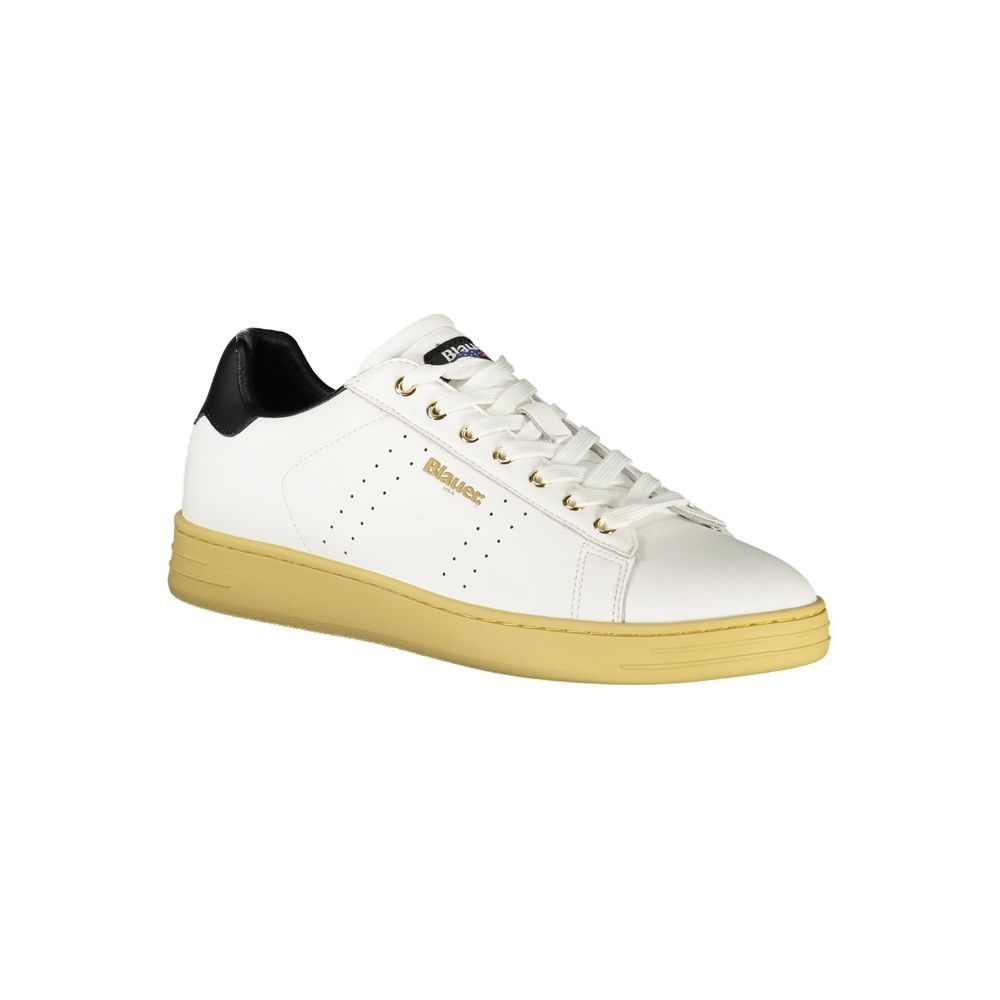 Blauer White Polyurethane Men's Sneaker