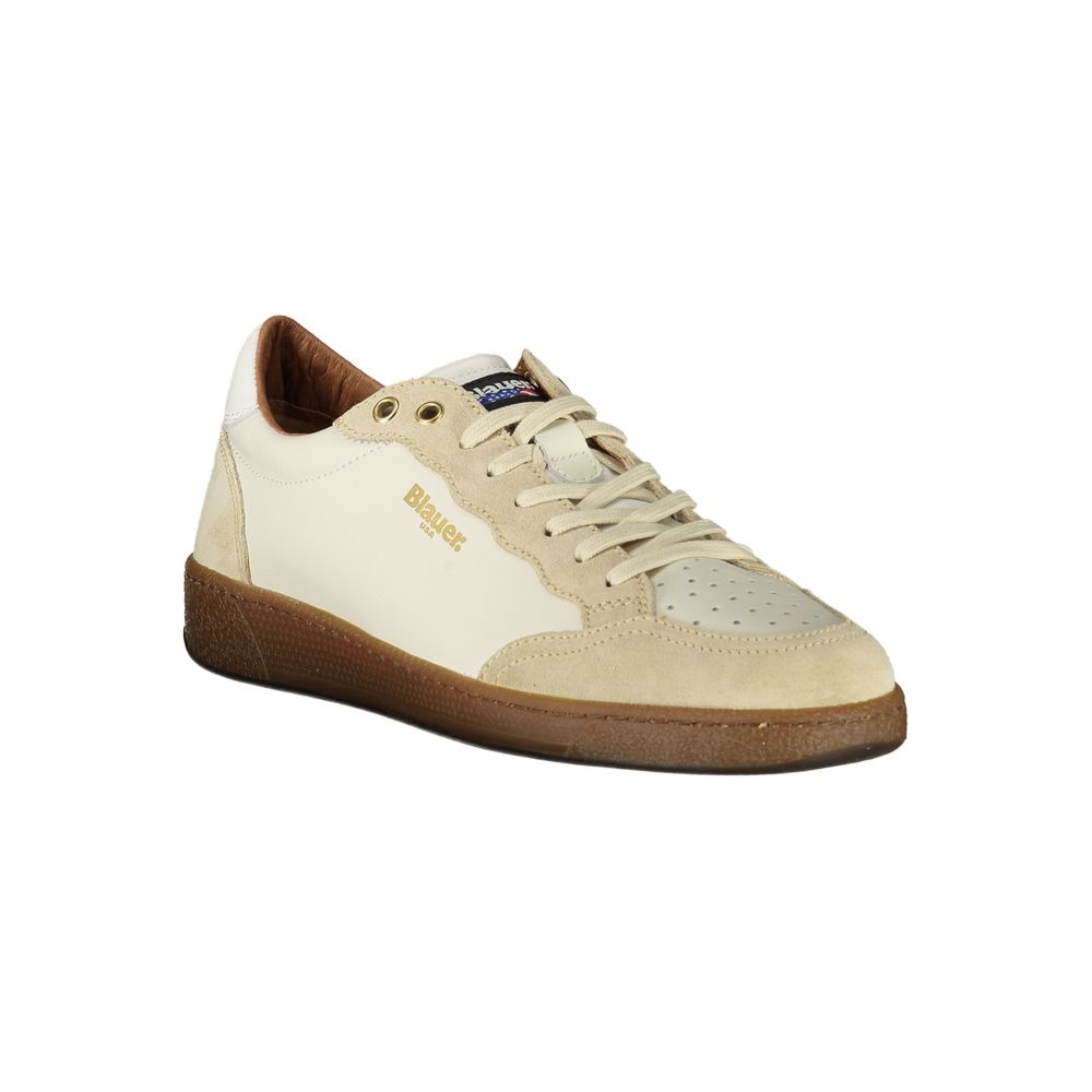 Blauer White Leather Men's Sneaker
