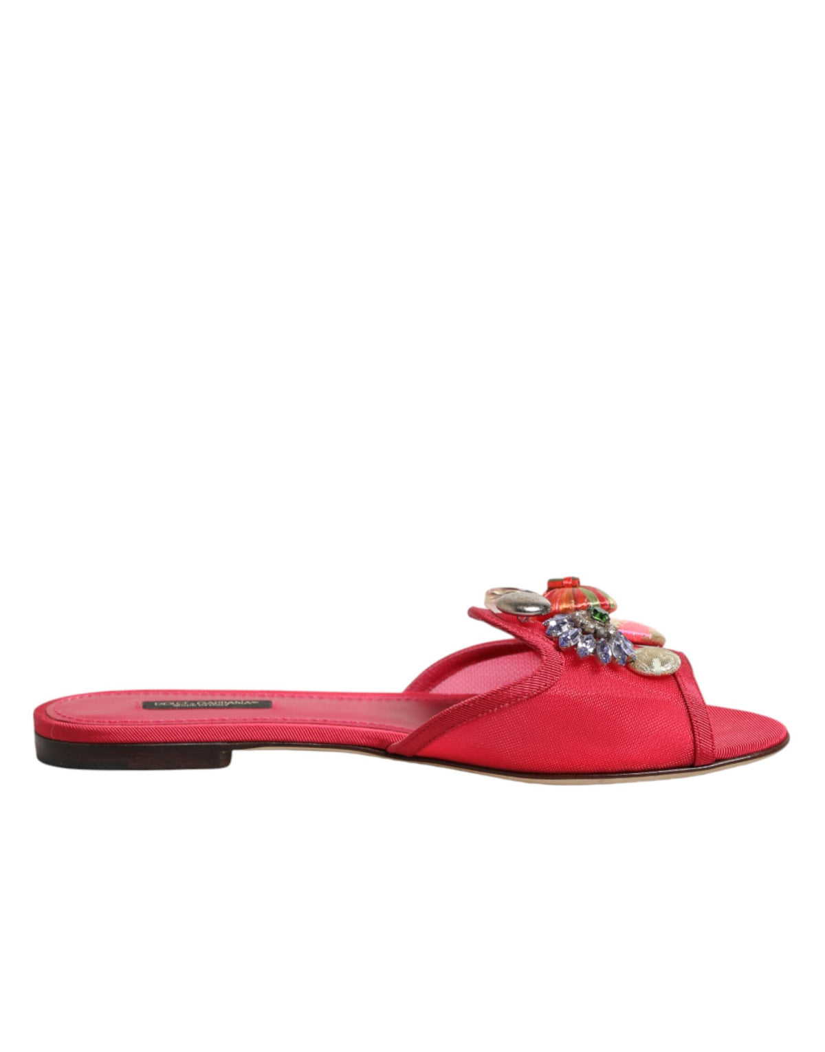 Dolce & Gabbana Rode Versierde Platte Instappers Sandalen Schoenen
