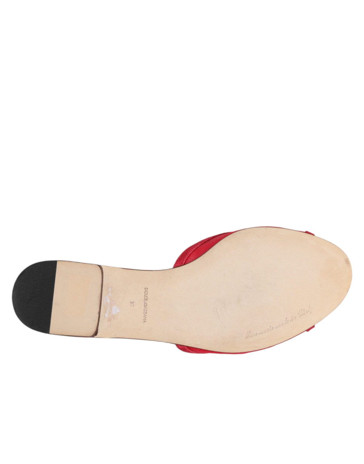 Dolce & Gabbana Rode Versierde Platte Instappers Sandalen Schoenen