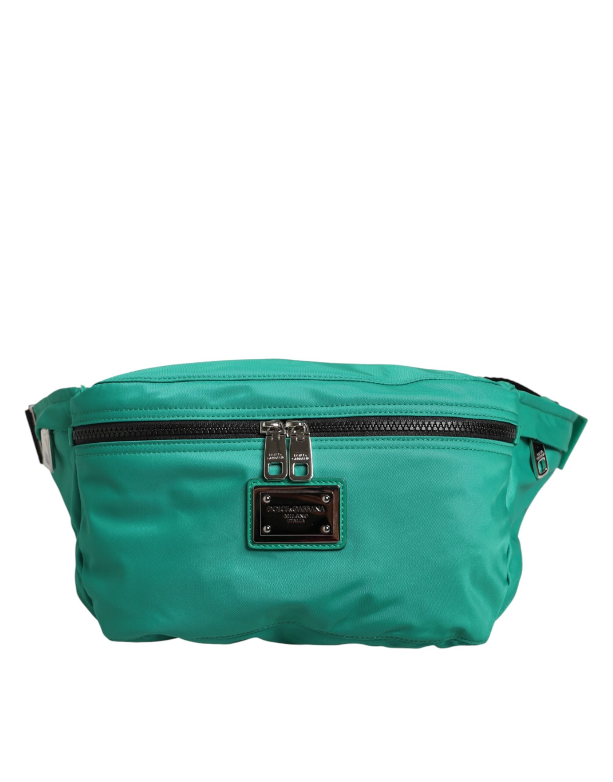 Dolce & Gabbana Green Logo Plaque Nylon Waist Fanny Pack Men's Bag