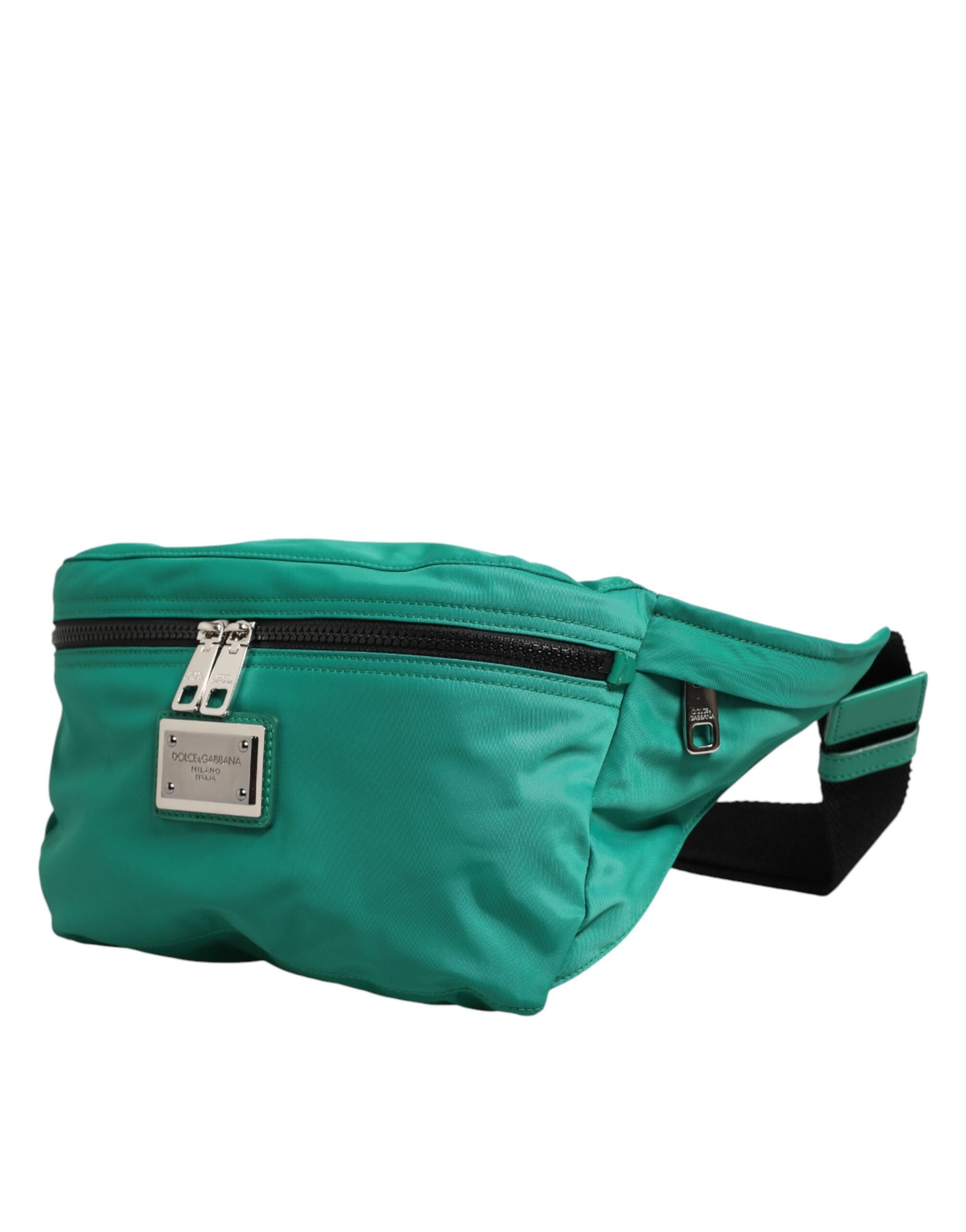 Dolce & Gabbana Green Logo Plaque Nylon Waist Fanny Pack Men's Bag