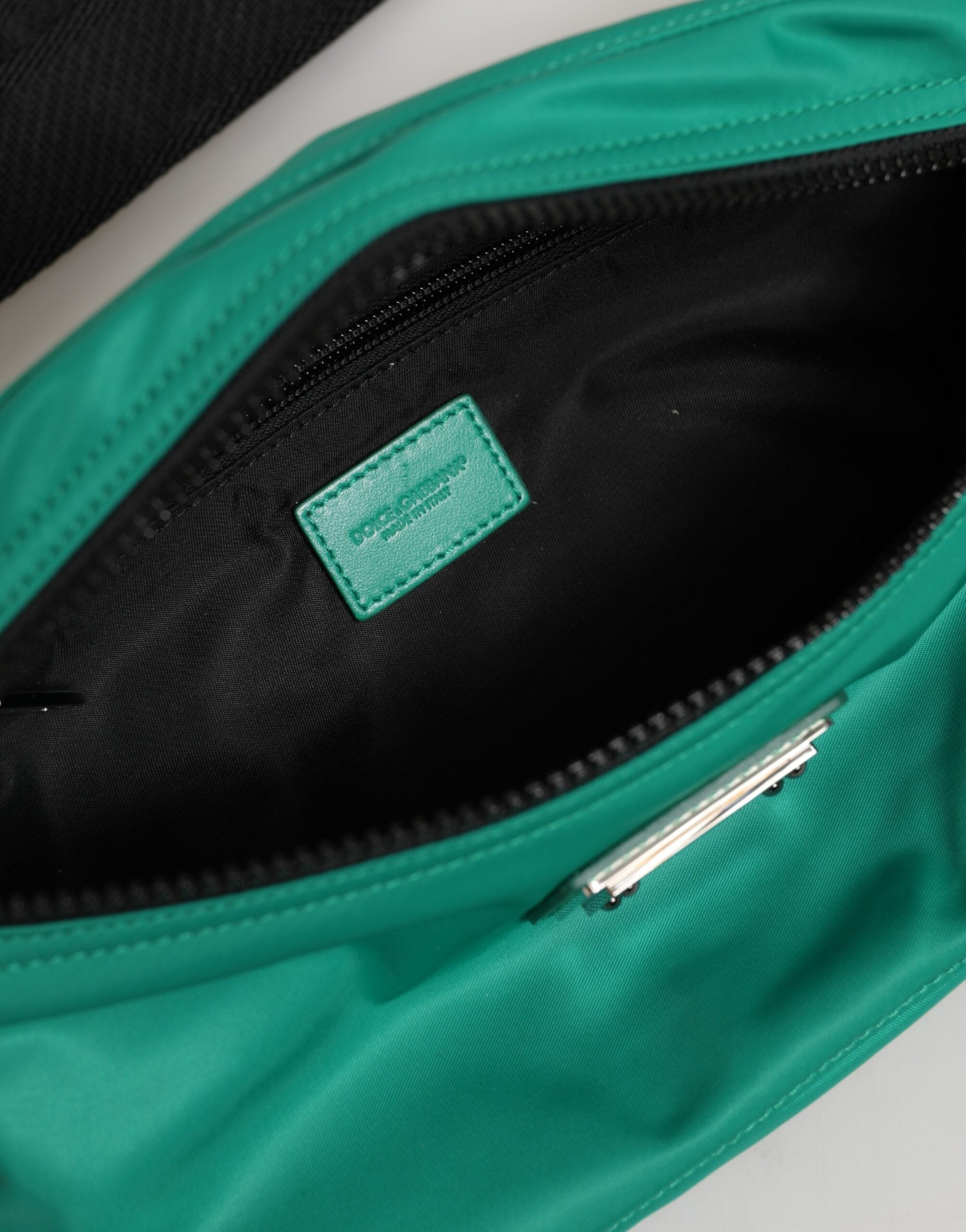 Dolce & Gabbana Green Logo Plaque Nylon Waist Fanny Pack Men's Bag