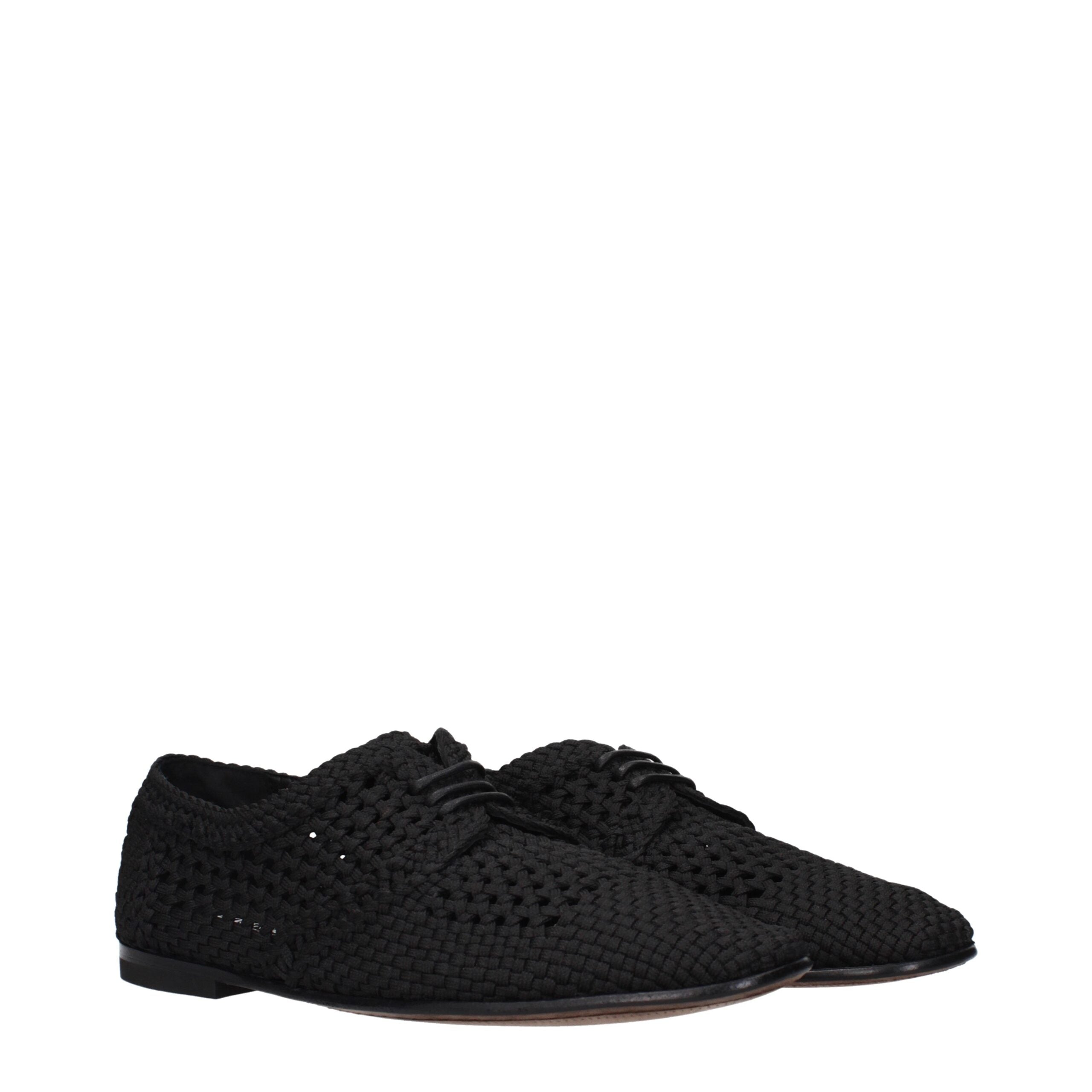 Dolce & Gabbana Zwarte Stoffen Veterschoenen en Derbies