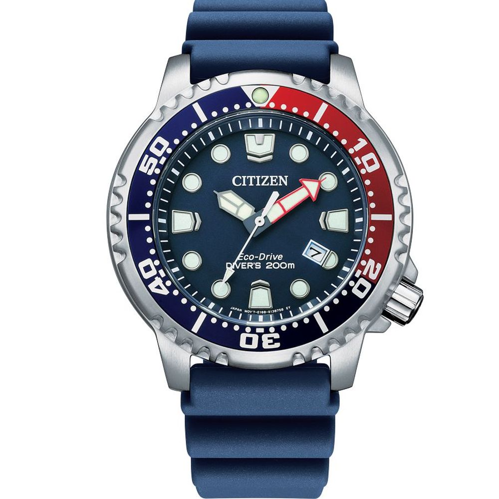 Citizen blauw rubberen sporthorloge