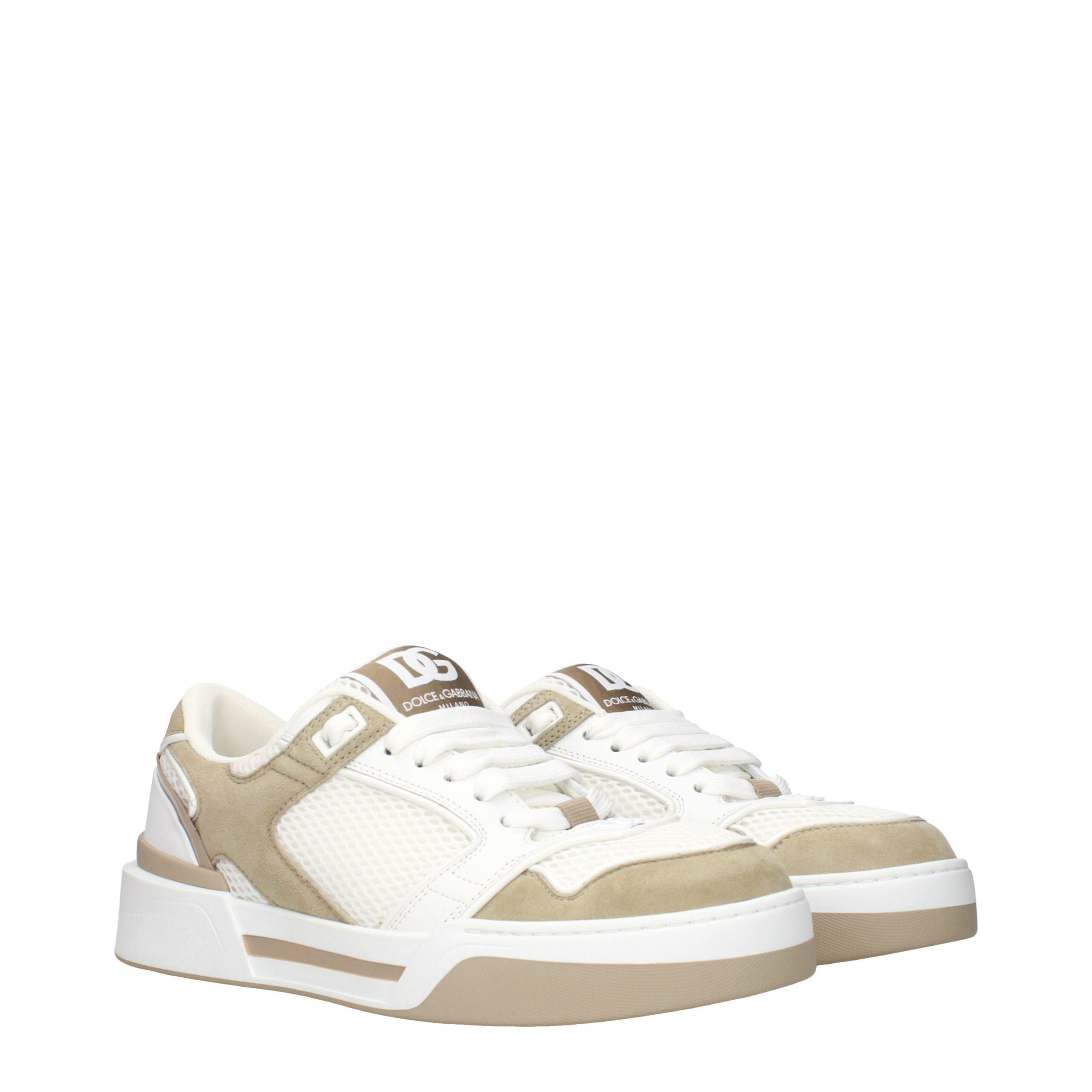 Dolce & Gabbana Witte Stoffen Lage Sneakers